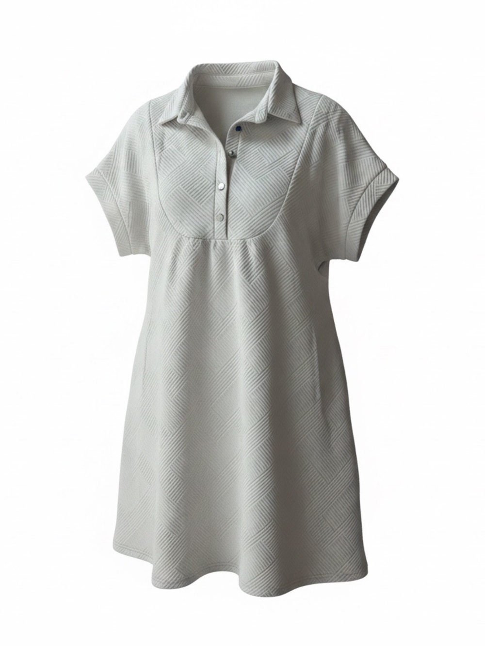 Textured White Polo Swing Dress.  New. Never Worn.